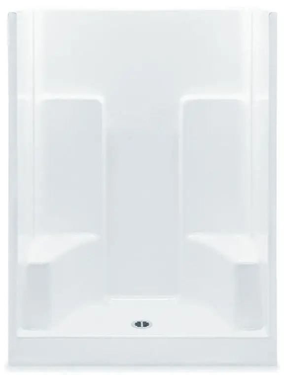 Aquatic 1603SG-WH Shower with Dual Seat, Center Drain, 60 x 35 x 72 Inches, White