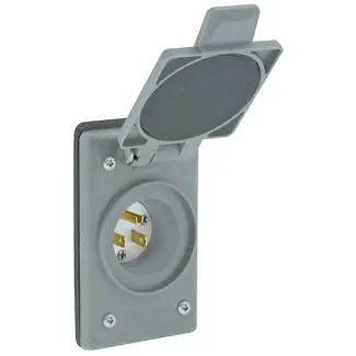 Leviton 5278-FWP GY Inlet Flng/Cover Wr 15A125V