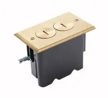 Wiremold LEGFB1DRB Wood Floor Box Brushed Brass Cover
