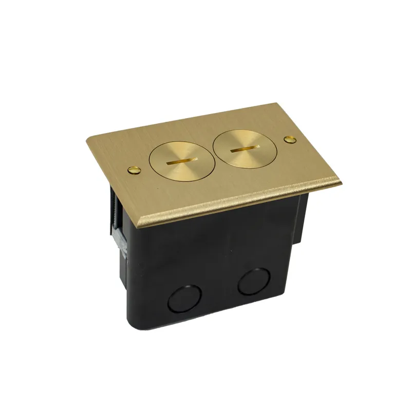Wiremold WMFB1DRB 1-Gang 15 Amp Brass Duplex Receptacle Floor Box Assembly