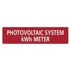 HellermannTyton 596-00737 Solar Label, Photovoltaic System kWh Meter, 4.0 x 1.0, VL, Red, 50/roll