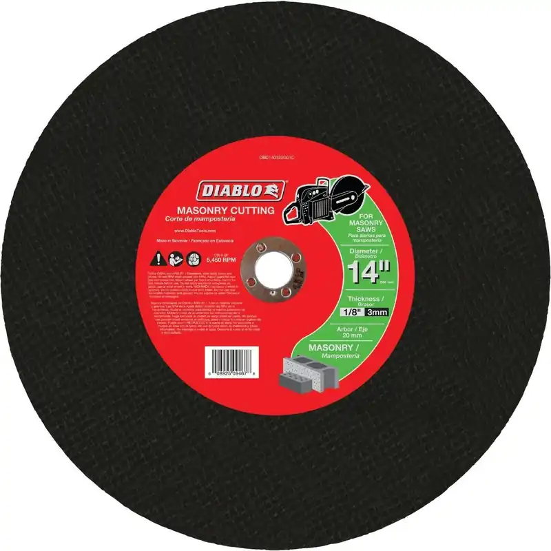 Diablo DBD140125G01C Type 1 14 In. x 1/8 In. x 20 mm Masonry Cut-Off Wheel