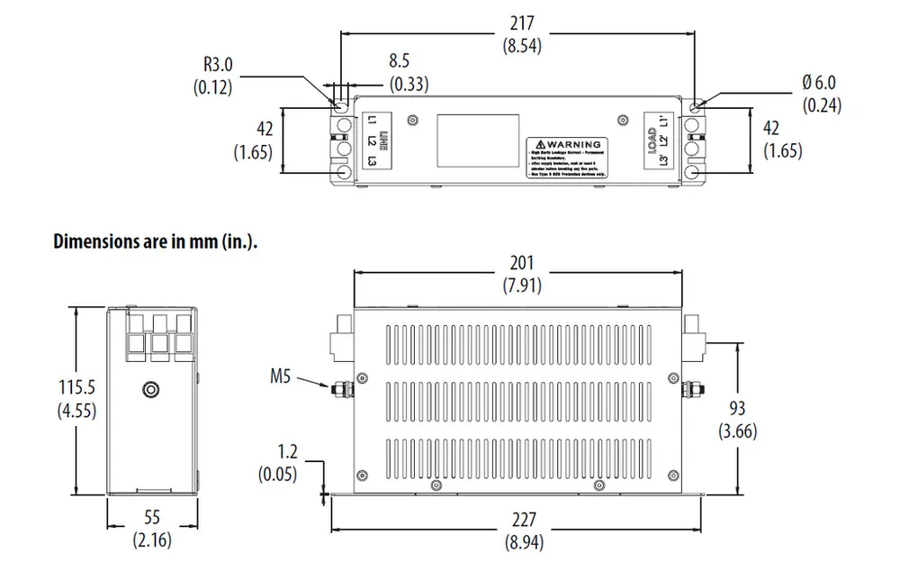 Allen-Bradley 2198-DB20-F Kinetix 5500 20 Amp Line Filter