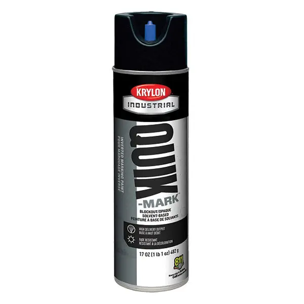 Krylon S03550 Quik-Mark Inverted Marking Paint 20 oz Aerosol Asphalt Black