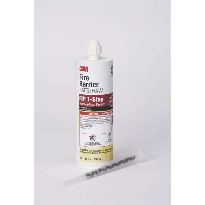3M 7100020738 Fire Barrier Rated Foam FIP 1-Step, 12.85 fl oz Cartridge, 6/case
