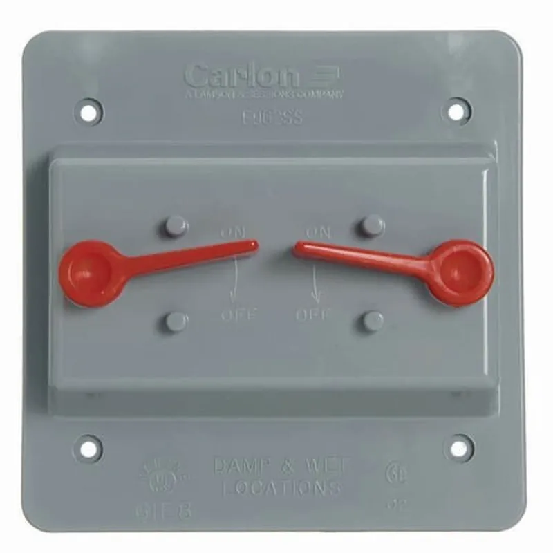 CARLON E9G2SSN Two Gang Weatherproof Vertical Mount Two Toggle Switch Box Cover