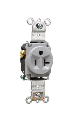 Pass & Seymour 5361GRY Single Receptacle HD Spec Grade 20A 125V Back & Side Wired