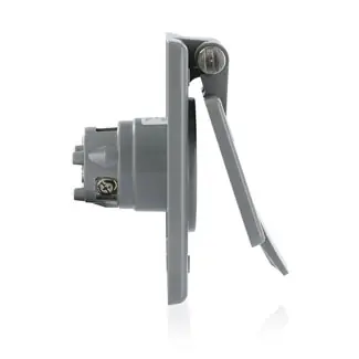Leviton 5278-CWP GY INLET FLNG/COVER WR 15A 125V