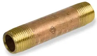 Smith-Cooper International 86NI4006120C 3/4 x 12 MPT x MPT Schedule 40 Lead-Free Red Seamless Brass Nipple