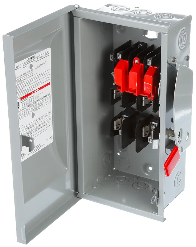 Siemens GF222N 240 VAC/250 VDC 60 Amp 2-Pole 3-Wire NEMA 1 General Duty Fusible Safety Switch