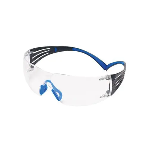 3M 7100150838 400 Series Premium Unisex Protective Eyewear Anti-Scratch/Scotchgard Anti-Fog Clear Lens Frameless Frame Blue/Gray