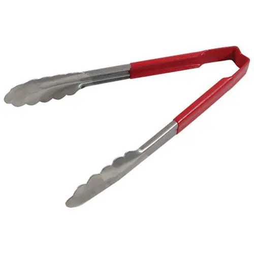 Tong Red/SS 9.5 in Scallop Grip for Vollrath/Idea-Medalie VOL4780940