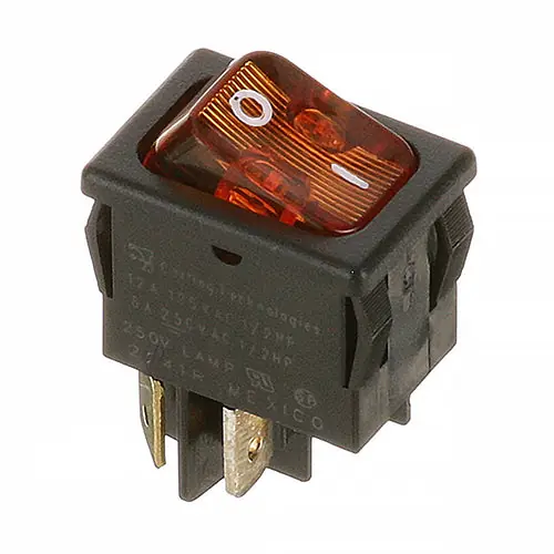 Switch On/Off Rocker with Amber Light 10 Amp 250V 12 Amp 125V for C Cretors  4922