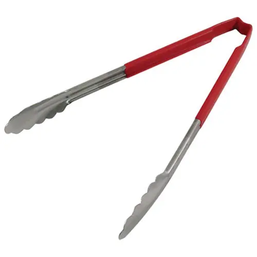 Tong Red/SS 12 inches Scallop Grip EDL31211 for Edlund