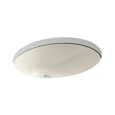 Kohler K-2210-47 Caxton Vitreous China Single-Bowl Oval Undermount Bathroom Sink 19-1/4 in L x 16-1/4 in W x 7-1/2 in H Almond