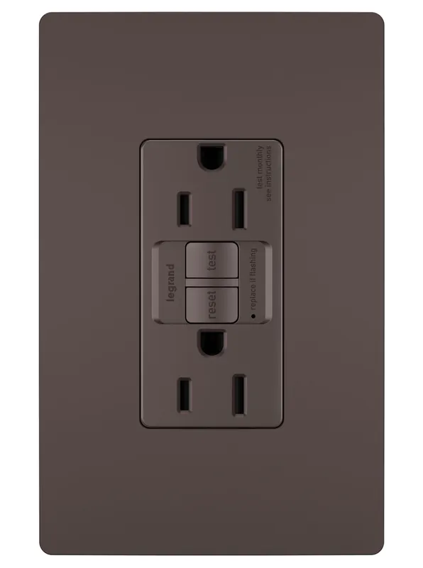 Legrand 1597TRDBCC4 Pass & Seymour 15A 125V GFCI Tamper Resistant Receptacle Dark Bronze