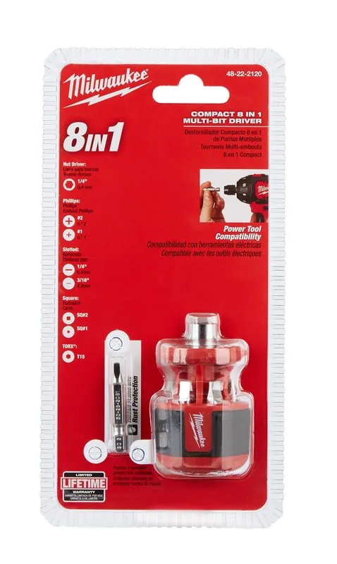 Milwaukee 48-22-2120 Multi Bit Driver Power 8 Pieces