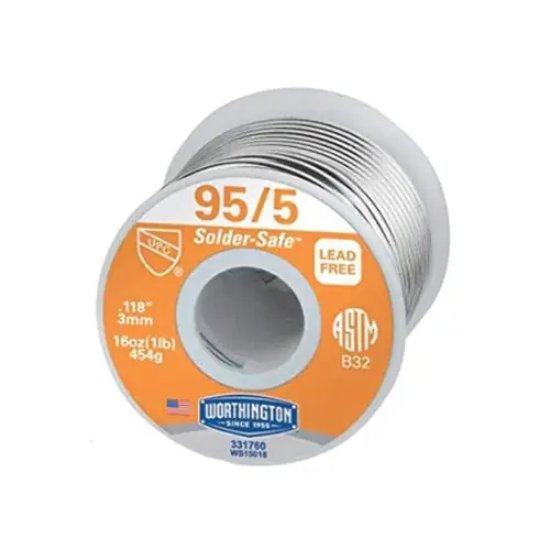 Worthington 331761 Lead-Free Solder Wire 1 lb Spool 0.093 in Dia