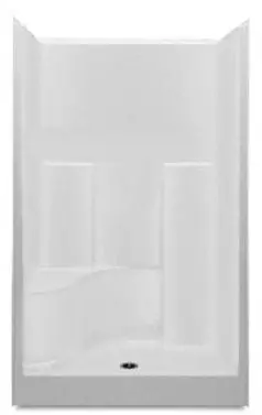 Aquatic 1483STSL-WH Shower with Left Hand Seat, Center Drain, 48 x 36 x 76 inches