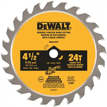DeWalt DWA412TCT 4-1/2In 24T TCT Saw Blade