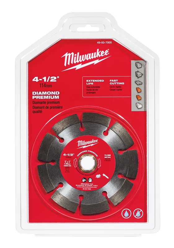 Milwaukee 49-93-7005 Diamond Premium Segmented Circular Saw Blade 4-1/2 in