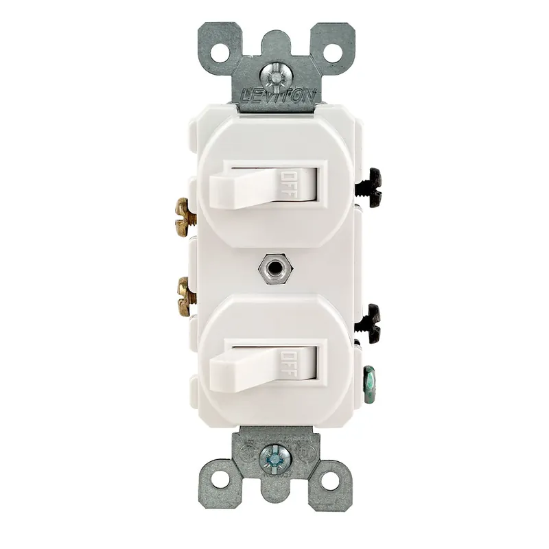 Traditional Devices 5224-2W 120/277 VAC 15 Amp 1-Pole 1/2 Hp White Thermoplastic Grounding Duplex Combination Switch