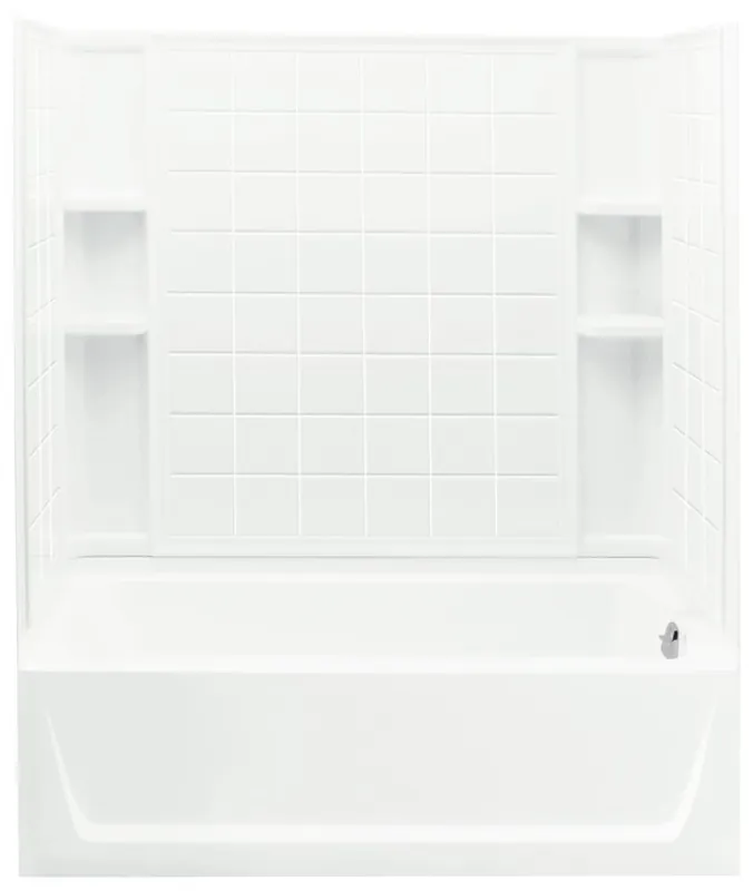 Sterling 71120120-0 Ensemble 60 in x 32 in Tub & Shower Unit in White with Right Drain