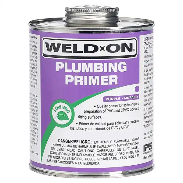 IPS Corporation 14025 Weld-On Low VOC Pipe Primer with Applicator Cap, 1 qt Can, Purple