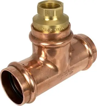 Apollo 10066584 1-1/4 x 1-1/4 x 1/2 in. Copper Press x Female Reducing Tee