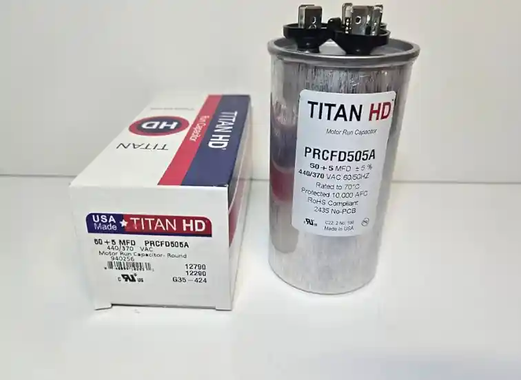 Packard PRCFD505A Titan HD Dual Section Motor Run Capacitor 50/5 uF 440/370 VAC