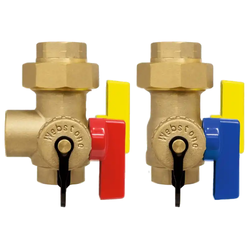 Nibco H-42443WPR E-X-P Ultra-Compact Tankless Water Heater Service Valve Kit with Residential Pressure Relief Valve Outlet 3/4 inch FIP Union x FIP