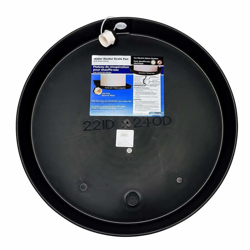 Camco Manufacturing 11460 Plastic Water Heater Pan 22 in #11452 1 in PVC Drain Fitting