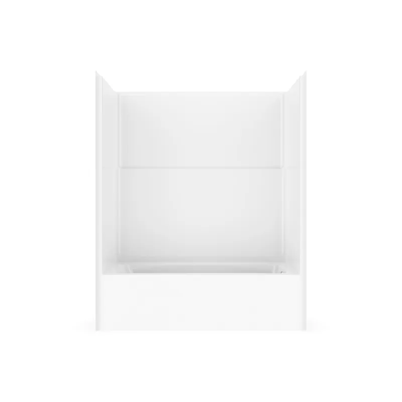 Aquatic TS6032L-WH Acrylx Alcove Left Hand Drain One-Piece Tub Shower in White