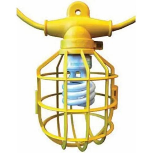 Bergen GL-100-142MPC Contractor Grade Temporary Light Stringer, For Use With 150 W Type A Lamp, Medium Socket, 14/2 SJTW 100 ft Cord