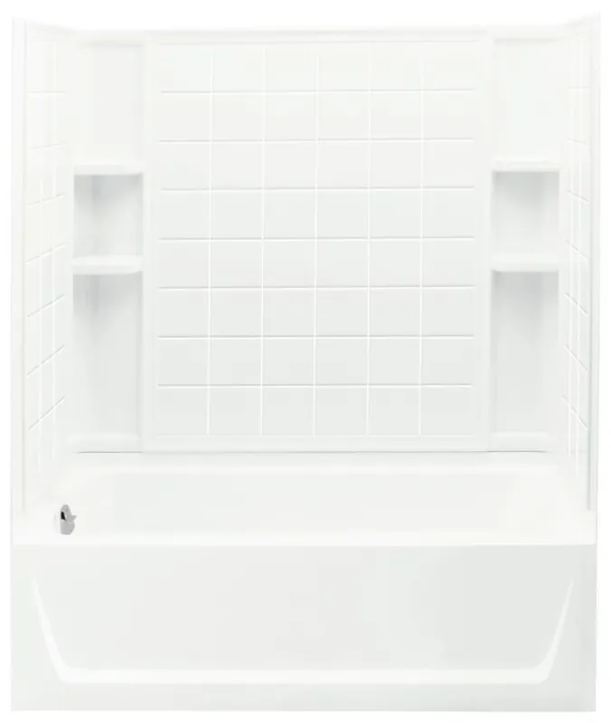 Sterling 71120110-0 Ensemble 60 in. x 32 in. Tub & Shower Unit White with Left Drain