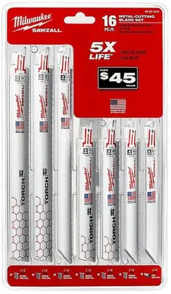 Milwaukee 49-22-1216 16 PC SAWZALL® Metal Cutting Blade Set