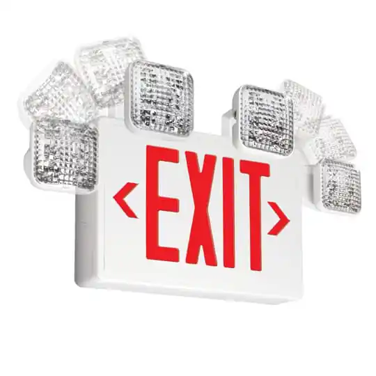 Light Alarm LCAB-2SQLEDR Battery Unit Emergency Light (2) 3.6V 1W LED Adjustable Square Lighting Heads