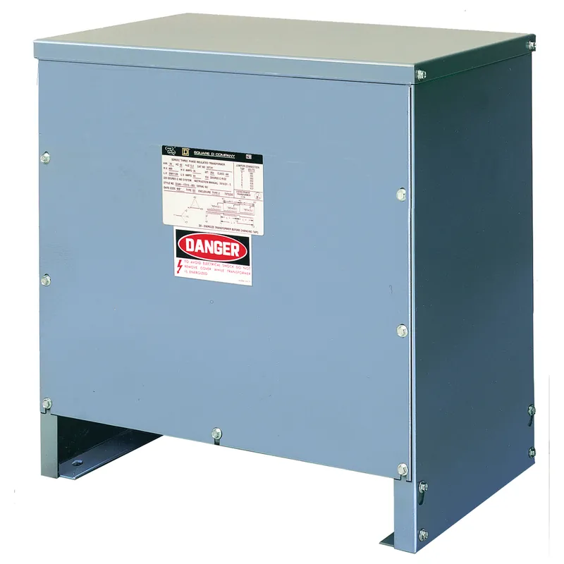 Square D 75T3HNV 75 kVa 480 VAC Delta Primary 208 Star/120 VAC Secondary Dry Type General Purpose Transformer