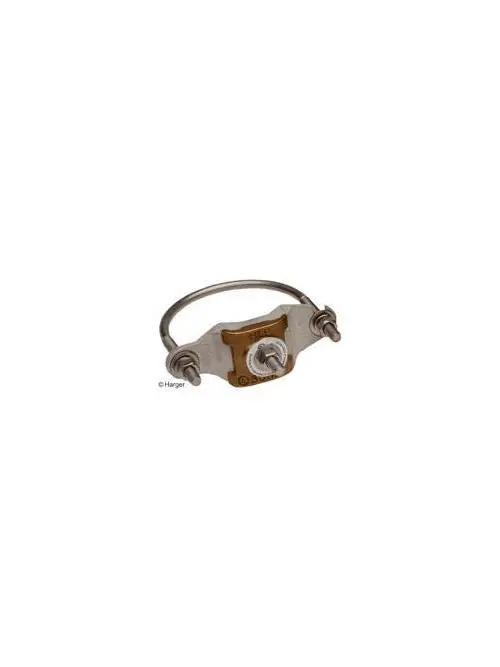 Harger Lightning & Grounding CPC3.5/4 U-Bolt Pipe Clamp 3.5 to 4 Inch Electro Tin Plated Bronze