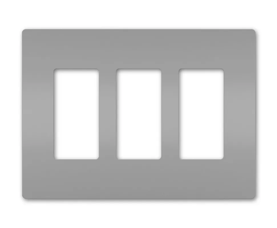 Pass & Seymour RWP263-GRY 3Gang Screwless Wall Plate Radiant® Gray