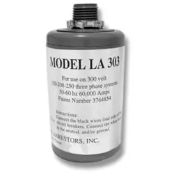 Delta Lightning Arrestors LA303 Silicon Oxide Varistor 300 Type 1 and 2 Arrestor 250 VAC Operating