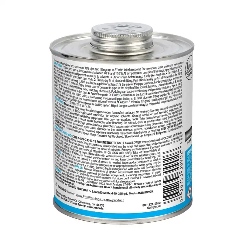 Oatey 30902 32 oz. ABS Black Cement