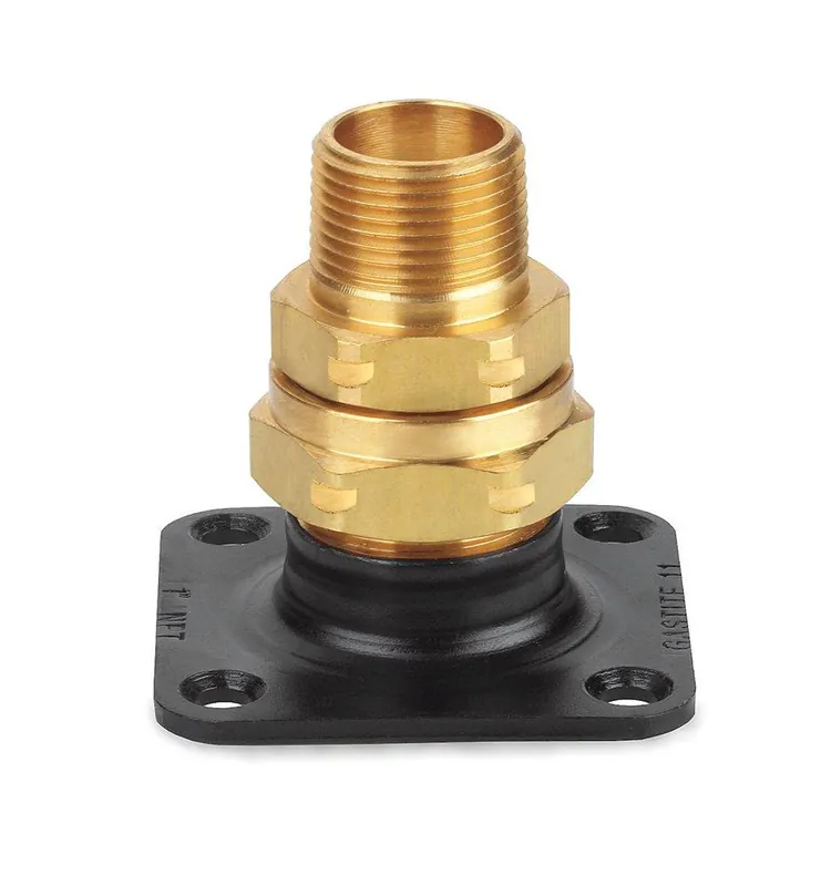 FlashShield+ XR3TRM-8-12 1/2 in. NPT Brass Flexible Gas Pipe Termination Fitting with Square Flange (12 Pack)
