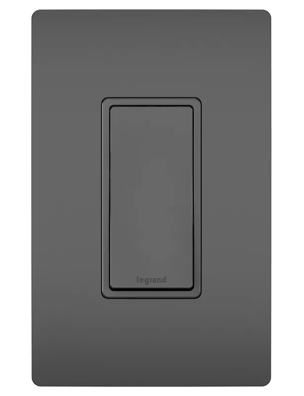 Legrand TM870STMBKCC6 Pass & Seymour 15 Amp 120/277 VAC 1-Pole Black Thermoplastic Momentary Contact Decorator Switch