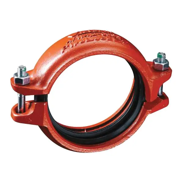 Victaulic L05009NPE0 FireLock Installation-Ready 009N Orange Enamel Ductile Iron Grooved Rigid Coupling with Grade E EPDM Type-A Vic-Plus Pre-Lubricated Gasket 5 in