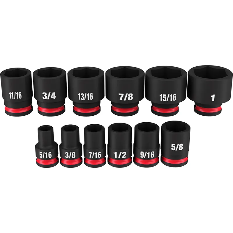 Milwaukee 49-66-7005 SHOCKWAVE Impact Duty 3/8 in Drive SAE Standard 12 Piece Socket Set