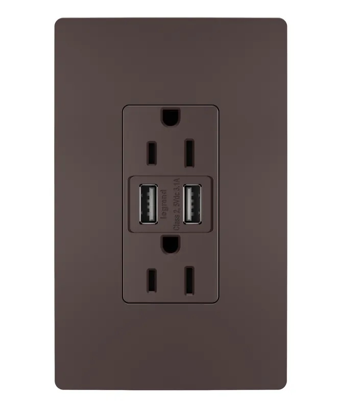 Legrand TM826USBDBCCV4 Pass & Seymour 15 Amp 125 Volt Duplex Receptacle