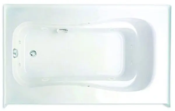 Aquatic 7660620R-WH Aquatic Novelli Acrylic Soaker RH Soaking Tub