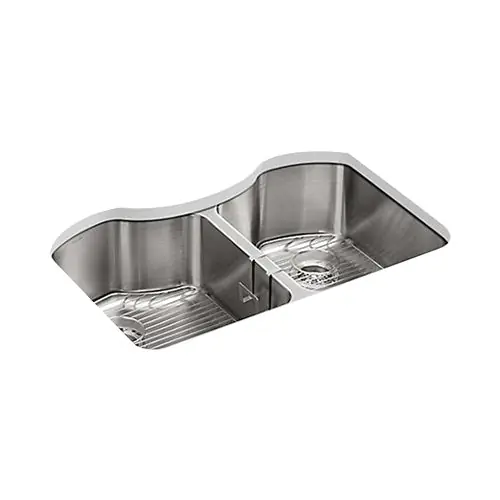 Kohler K-3843-NA Octave 18 ga Stainless Steel Double-Bowl Undermount Kitchen Sink