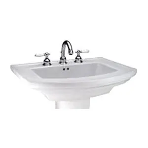 Mansfield Plumbing 328-4 WH Mansfield Barrett 24-3/8 inch x 19-1/8 inch Rectangular Pedestal Sink Basin Only, 4 inch Centerset, White